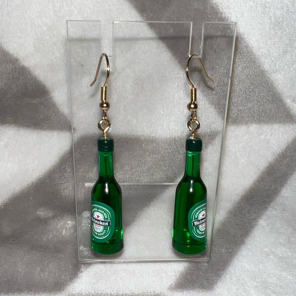Heineken Beer Novelty Costume Earrings Earring